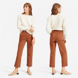 EVERLANE Straight Leg Crop Pants Cocoa Brown